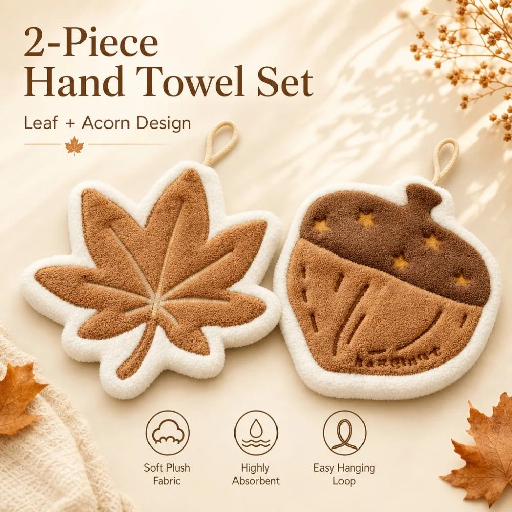Fall Hand Towels – Maple Leaf & Acorn Kitchen & Bath Décor Decorative Hand Towels Richie's