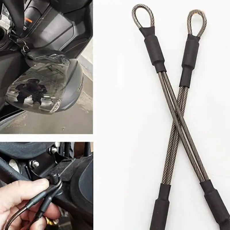 Stainless Steel Motorcycle Helmet Anti-Theft Security Cable Helmet Security Cable Richie's