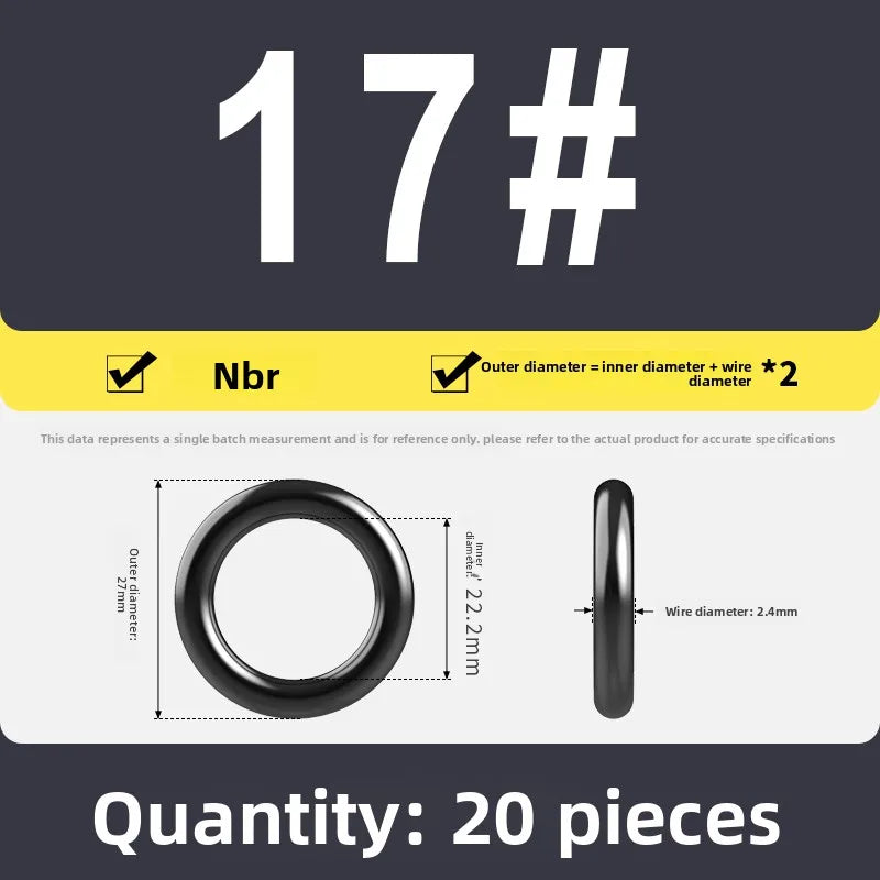 Kande Nitrile O-Ring Set 20-30pcs 1.4-26.5mm Oil Seal Gasket Rubber O-Ring Set Richie's 22.2x2.4 20pcs