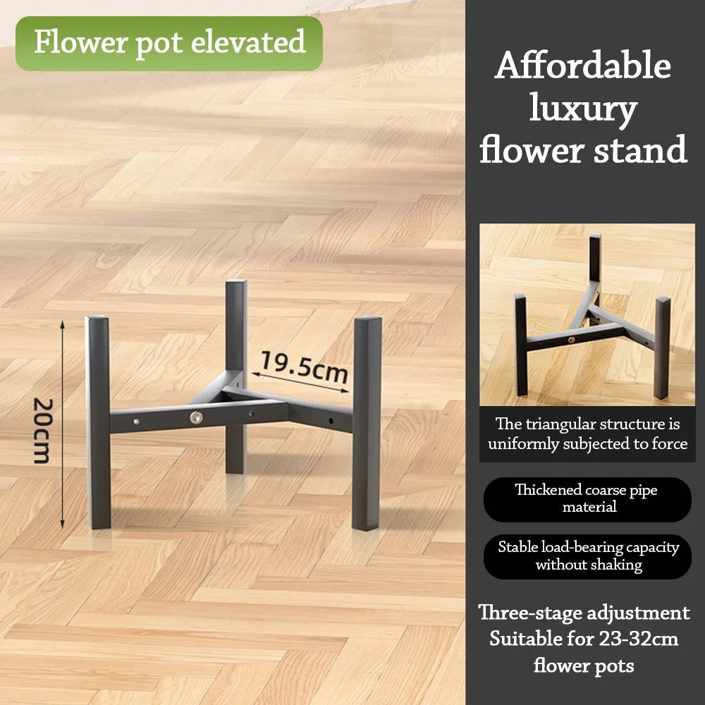 Modern Metal Flower Stand Rack with Casters | Planter Shelf Metal Plant Stand Richie's Black 20cm 01