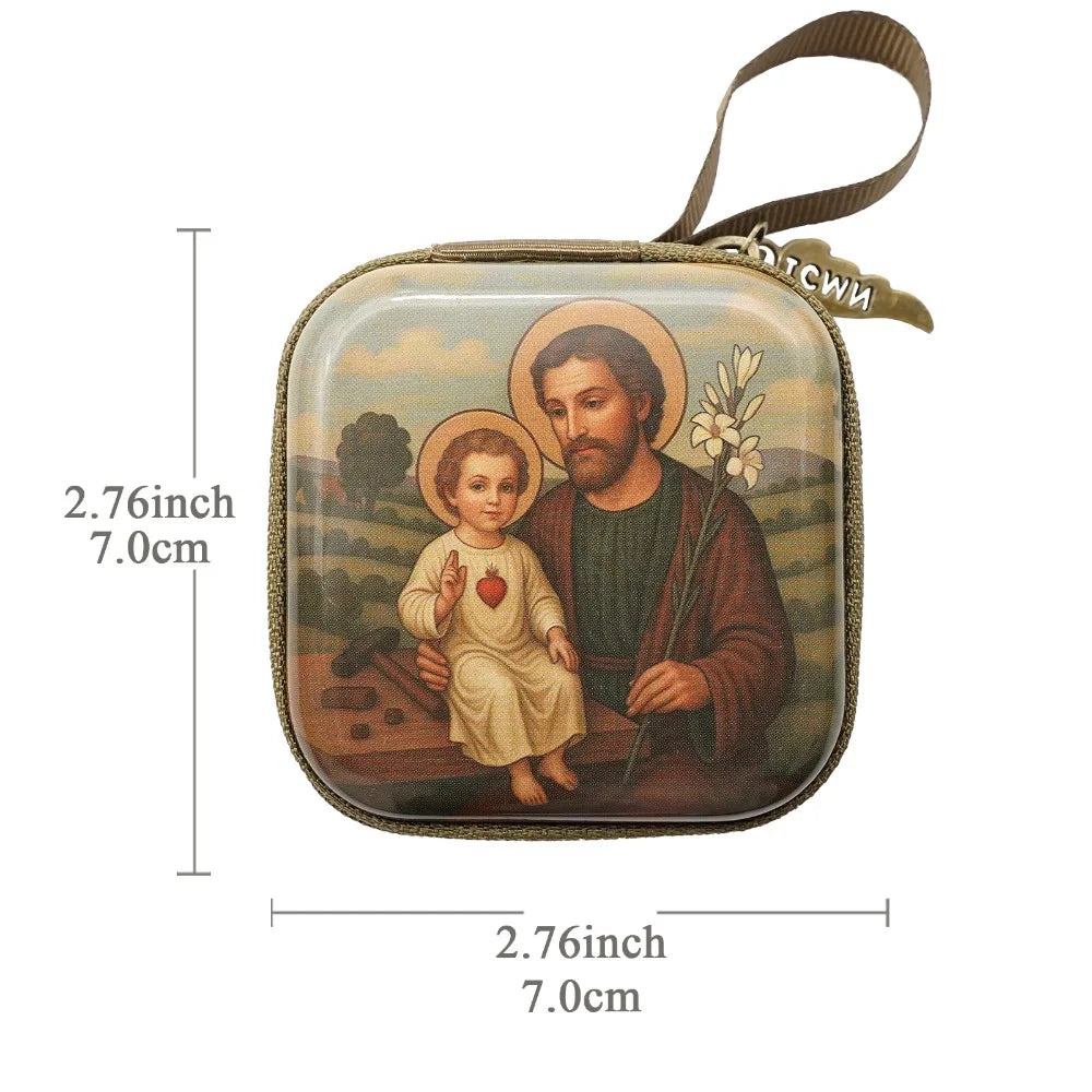 Virgin Mary Rosary Storage Bag – Zippered Christian Gift Box Rosary Storage Box Richie's 5
