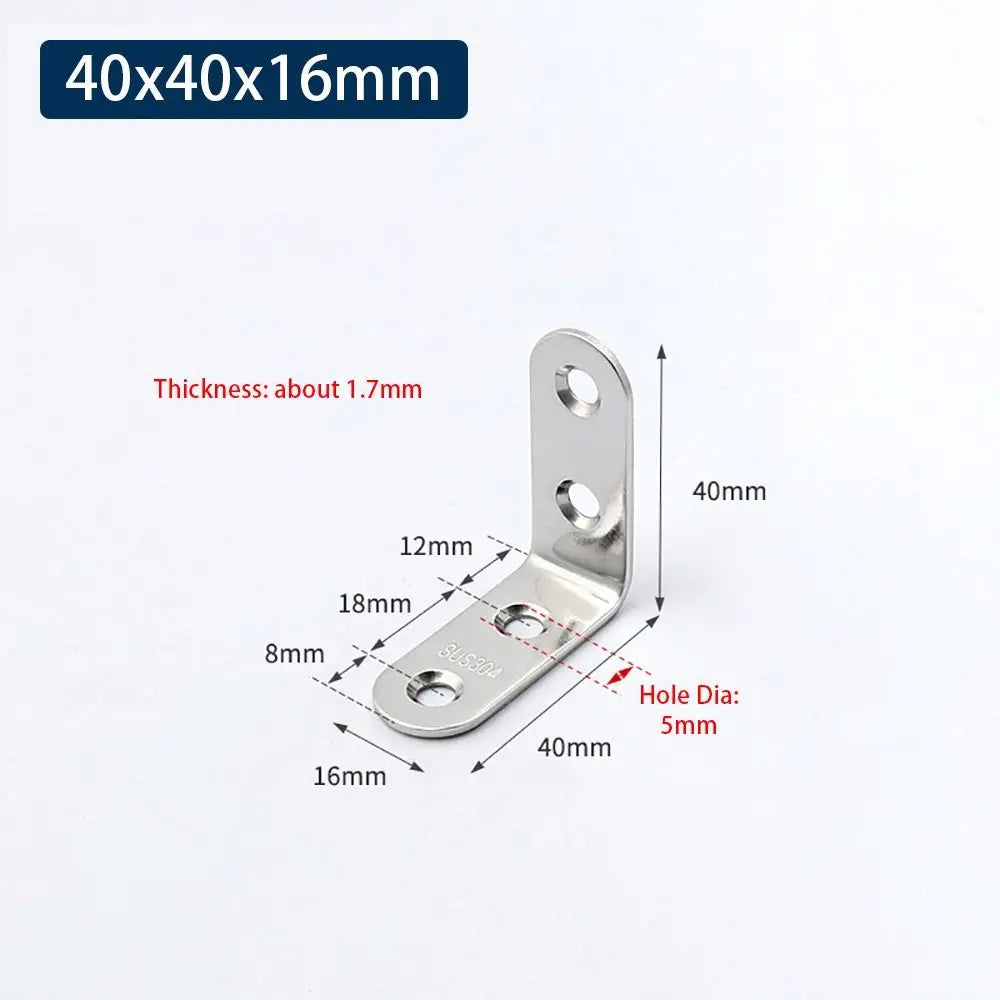 SUS304 Stainless Steel 90° Corner Bracket – Cabinet Furniture Brace Corner Bracket Richie's 40x40x16mm