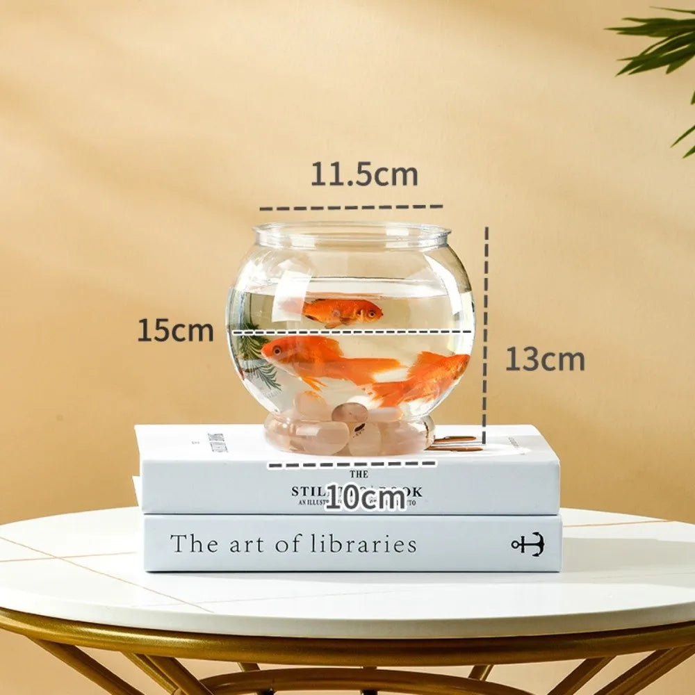 Round Clear Plastic Fish Bowl – Lightweight Small Aquarium Plastic Fish Bowl Richie's B