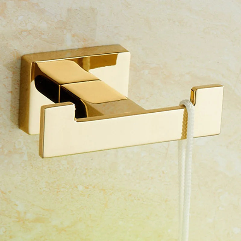 Gold Plated Brass Bathroom Hardware Set – 4 Pcs Towel Bar & Accessories Bathroom Hardware Set Richie's