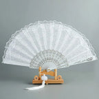 Lace Folding Hand Fan Tassel Floral Pattern – Gift & Photo Prop Decorative Folding Fan Richie's 2