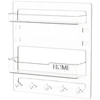 Adhesive Wall Shelf with Hooks & Cable Clips – No-Drill Wall Mount Shelf Richie's Transparent