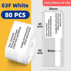 Niimbot Thermal Label Tape – Self-Adhesive Sticker for B1 B21 B3S Thermal Label Tape Richie's White Cable