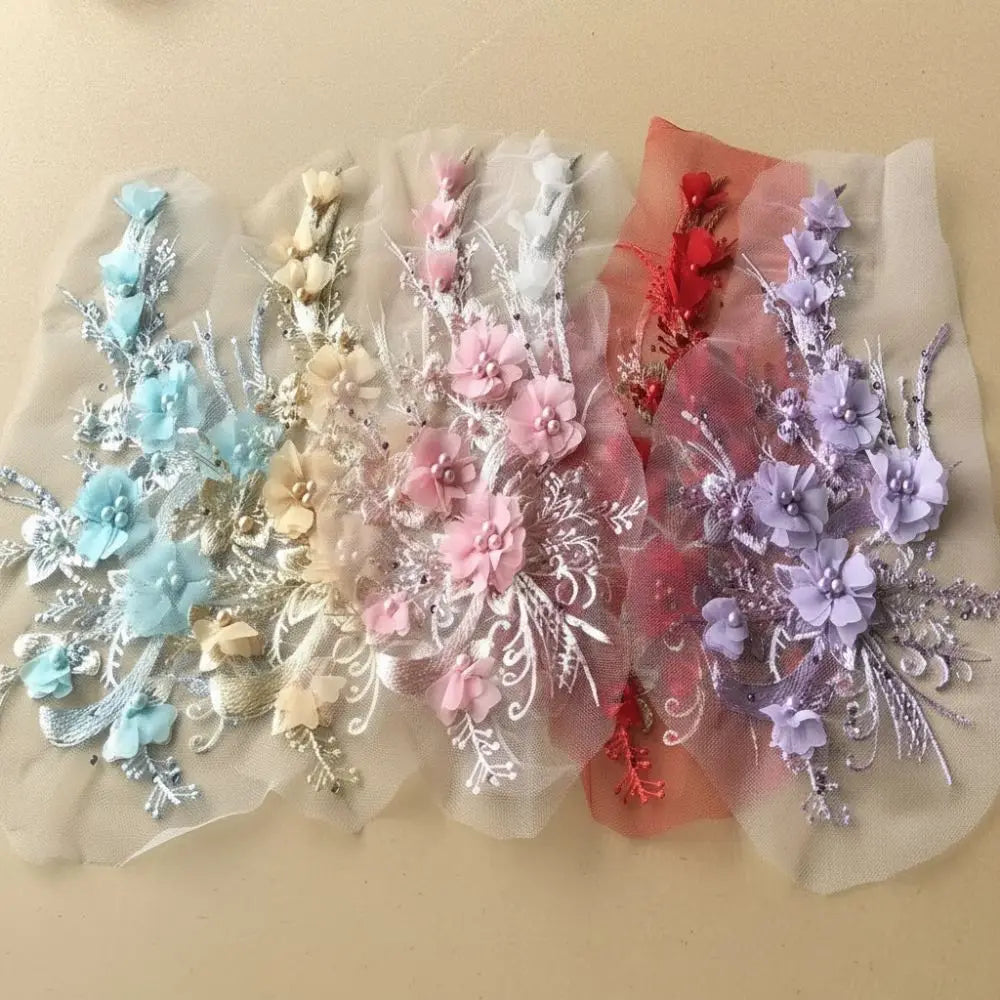 3D Sequined Flower Embroidery Patch – DIY Floral Lace Applique Embroidery Applique Patch Richie's