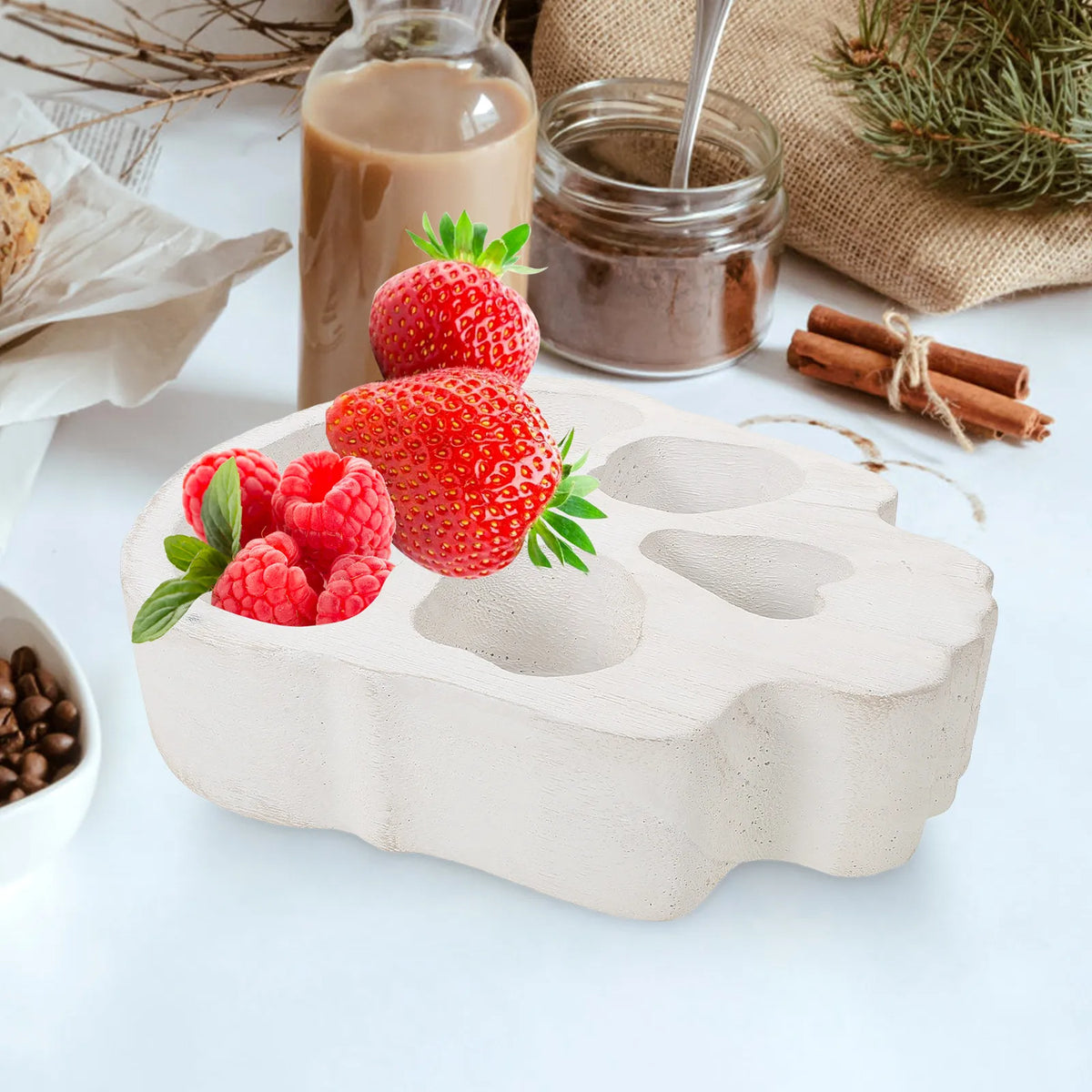 Skull Head Wood Bowl Halloween Serving Tray for Snacks & Nuts Halloween Serving Bowl Richie's