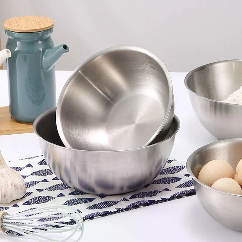 Stainless Steel Mixing Bowl Set with Scale | Kitchen Essentials Mixing Bowl Set Richie's
