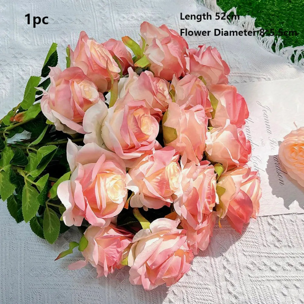 Silk Artificial Rose – 8 Colors for Party & Home Decor Artificial Silk Flowers Richie's Pink