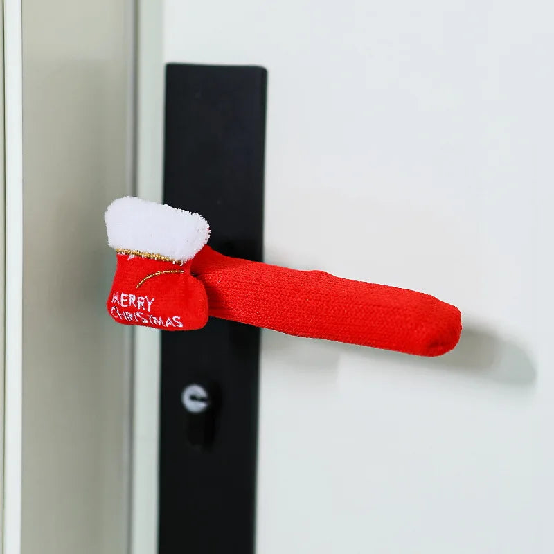 Santa Claus Door Handle Covers | Christmas Glove Decorations Christmas Door Decoration Richie's Christmas Socks 1pc