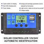 PWM Solar Charge Controller 10A 30A LCD Dual USB 12V 24V Solar Charge Controller Richie's