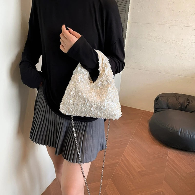 Women's Sequin Evening Shoulder Bag – Glamorous Party Clutch Evening Shoulder Bag Richie's