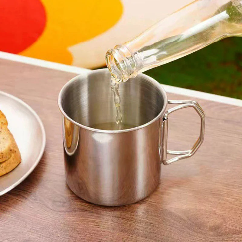 Stainless Steel Folding Camping Cup with Carabiner | 250–550ML Folding Camping Cup Richie's