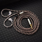 QKZ T1 Detachable Wired HiFi Earphones 3.5mm Sports Cable Wired Earphones Richie's T1 Brown