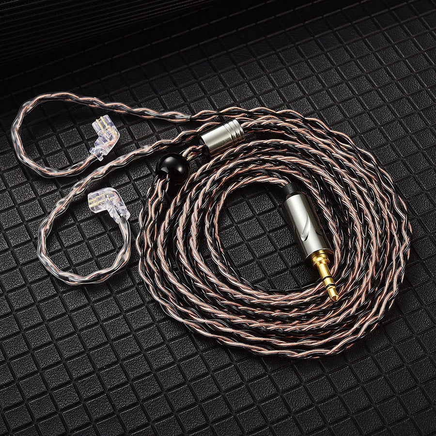 QKZ T1 Detachable Wired HiFi Earphones 3.5mm Sports Cable Wired Earphones Richie's T1 Brown