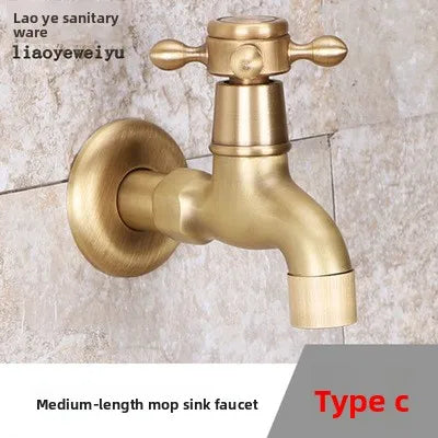 Retro European All-Copper Outdoor Cold Water Faucet | Sink Tap Cold Water Faucet Richie's C