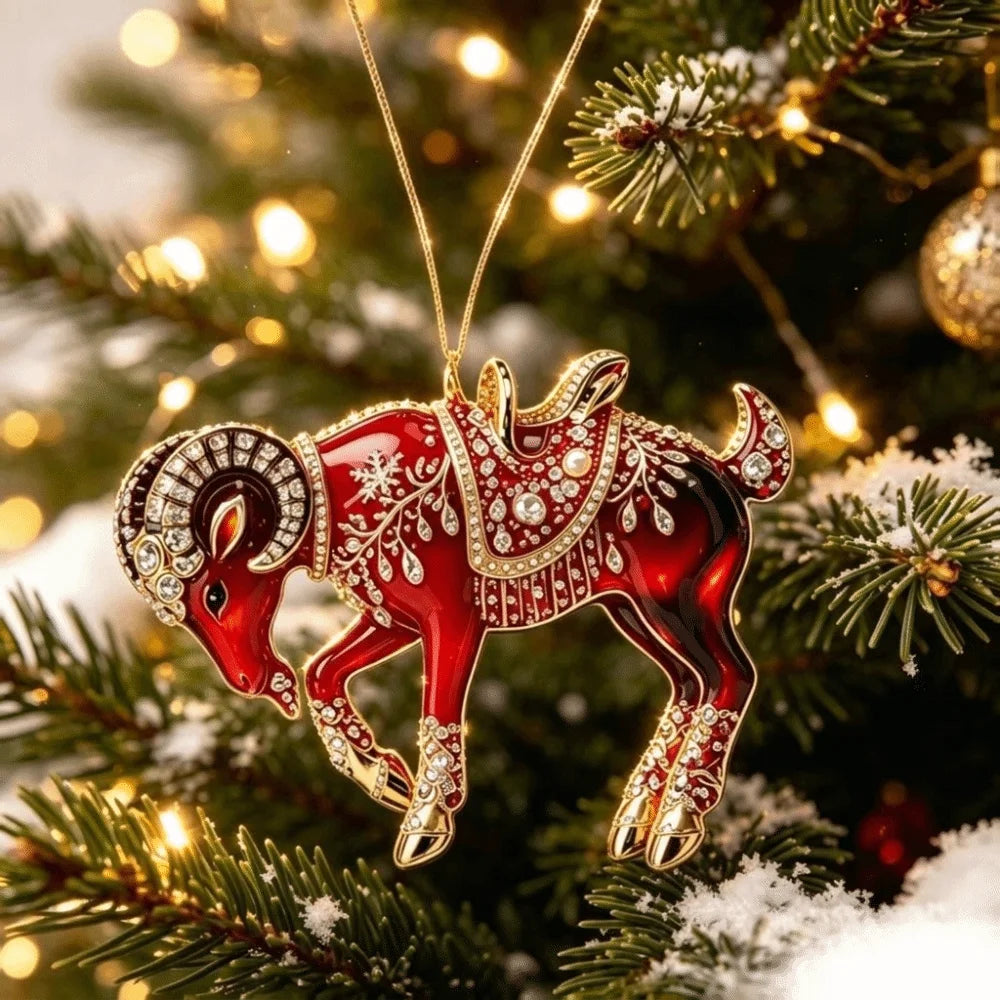 Acrylic Goat Hanging Ornament Rhinestone Christmas Décor Christmas Ornament Richie's 9