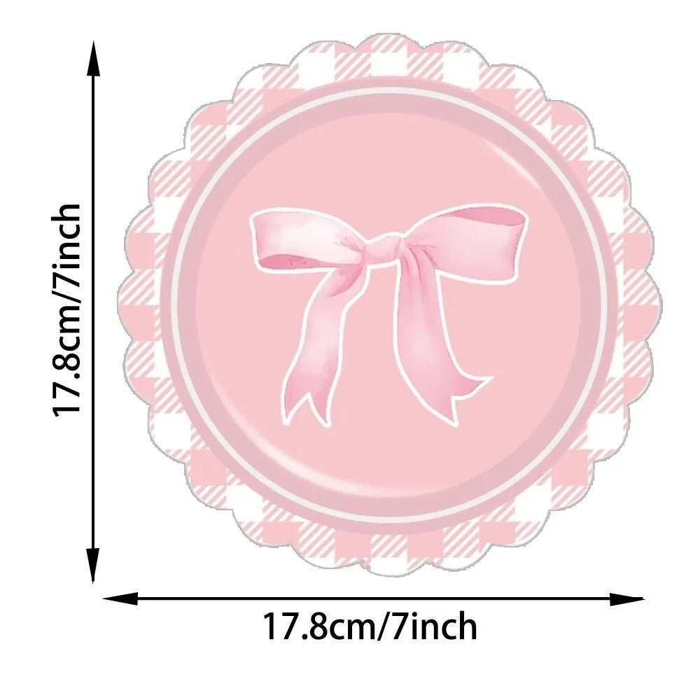 10pcs Pink Cherry Disposable Paper Plates 7 Inch Party Tableware Disposable Paper Plates Richie's Type A