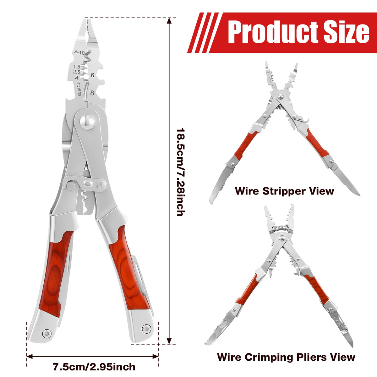 20-in-1 Wire Stripping Pliers | High Carbon Steel Electrician Tool Wire Stripping Pliers Richie's