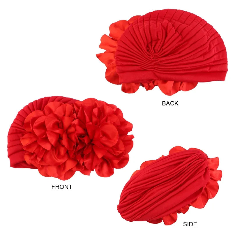 Women's Muslim Hijab Cap Flower Turban Bonnet – 11 Colors Hijab Turban Cap Richie's