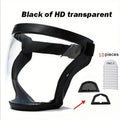 Transparent Full Face Shield with 10 Filters | Cycling Mask Cycling Face Shield Richie's Black with 10 Filter
