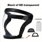 Transparent Full Face Shield with 10 Filters | Cycling Mask Cycling Face Shield Richie's Black with 10 Filter