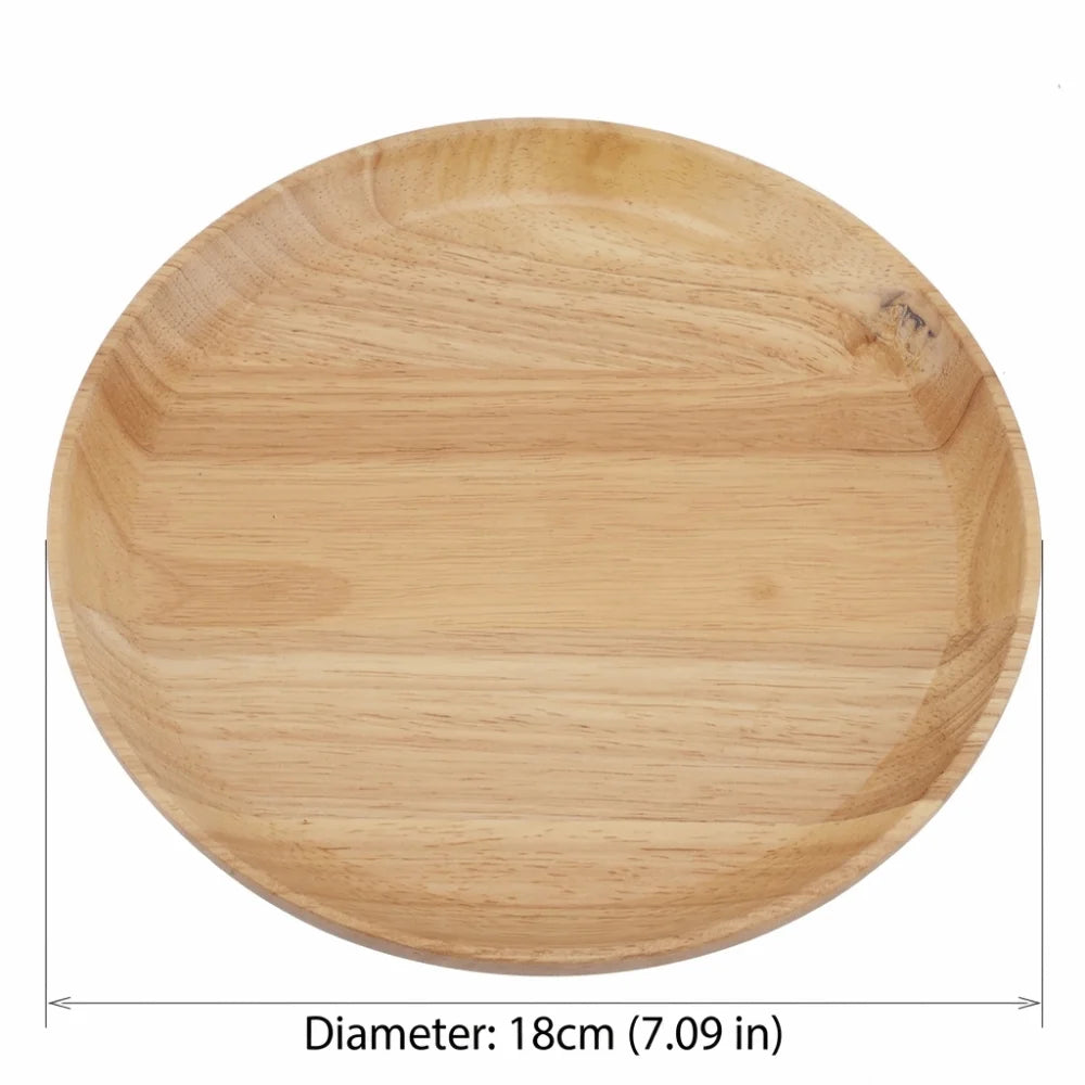 Round Wooden Tea Serving Tray with Raised Edges | 3 Sizes Wooden Serving Tray Richie's