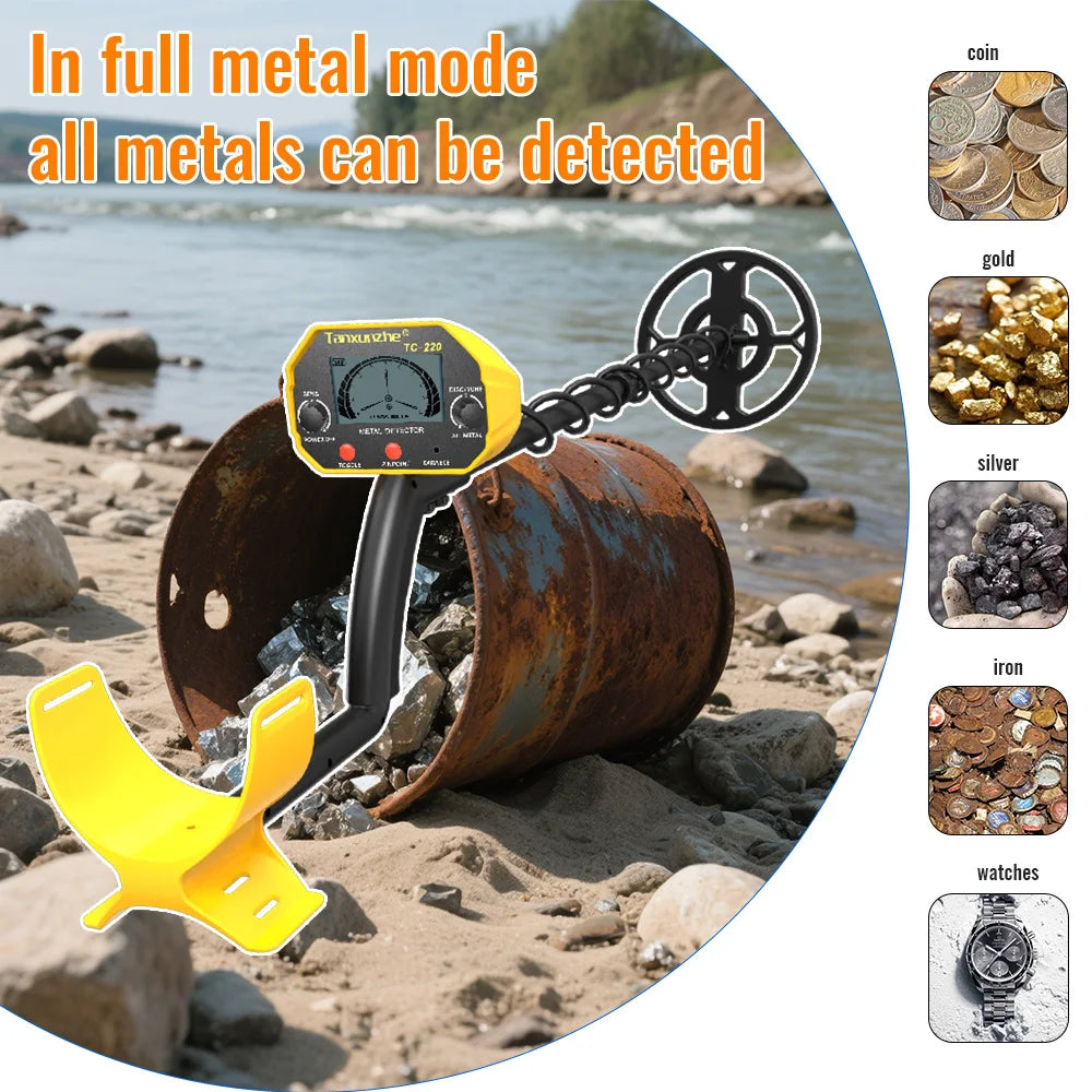 TC-220 Portable Metal Detector 5 Modes LCD Underground Gold Underground Metal Detector Richie's