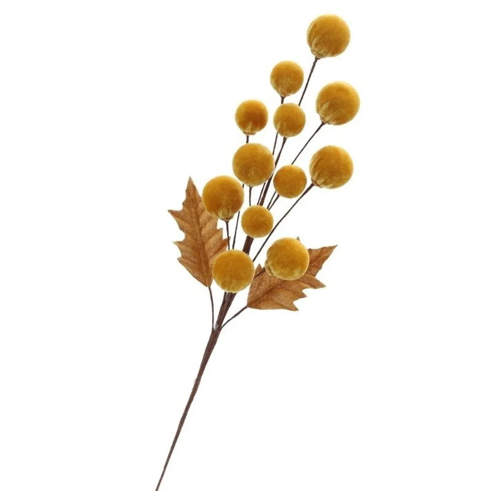 Velvet Christmas Ball Branches Multicolor DIY Xmas Centerpiece Christmas Decoration Richie's Gold
