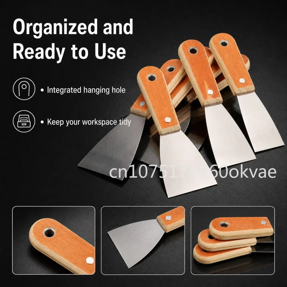 Carbon Steel Putty Knife Wood Handle 1–6 Inch | DIY Wall Tool Putty Knife Richie's