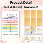 12 Watercolor Birthday Cards with Envelopes | Premium Paper Greeting Card Set Richie's