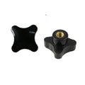 2Pcs Star Knob M4–M12 Brass Insert Black Plastic Thumb Nut Thumb Nut Knob Richie's M5x25OD