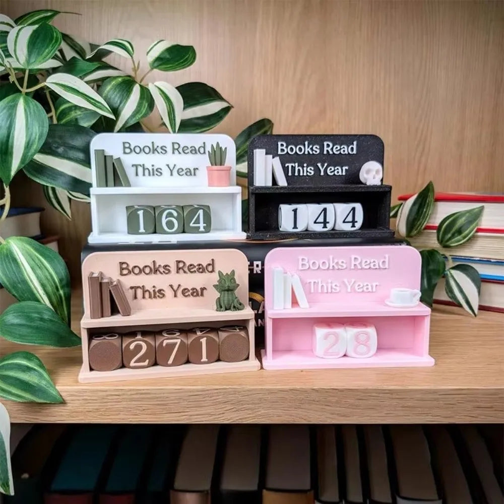 3D Printed Book Read Counter – Reading Tracker Bookshelf Sign Bookshelf Decor Counter Richie's