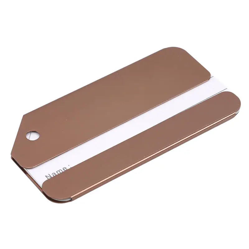 Aluminium Luggage Tag – Metal Name & Address Label Holder Luggage Tag Richie's Brown