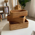 Handwoven Rattan Storage Basket | Desktop & Kitchen Organizer Rattan Storage Basket Richie's
