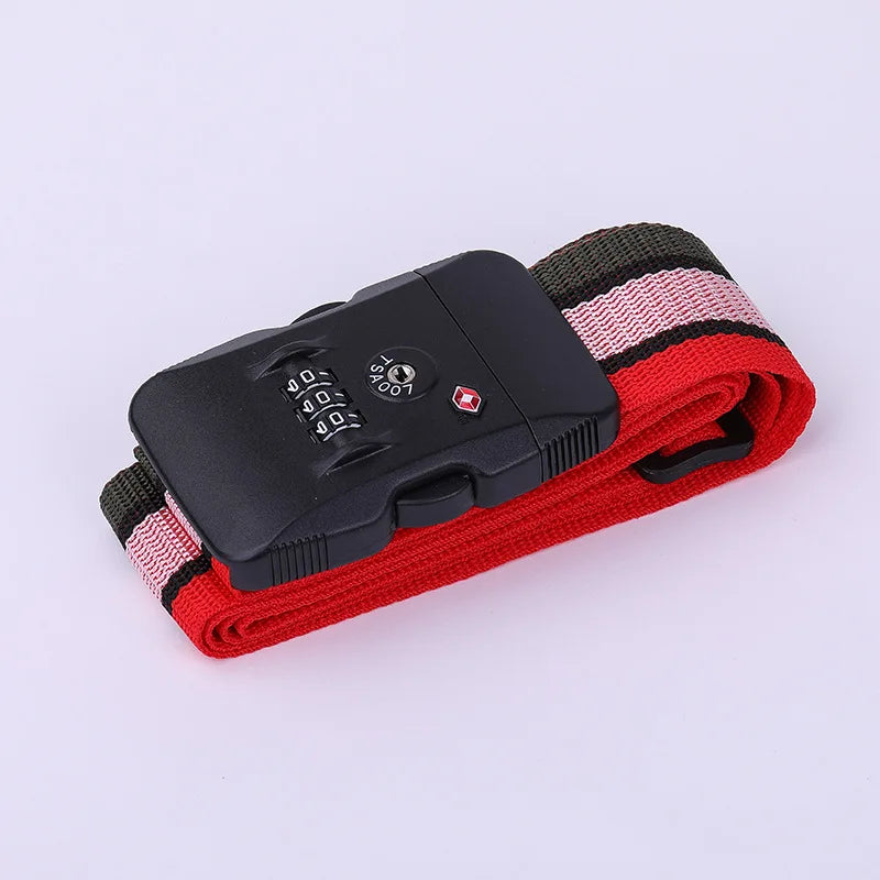 TSA Lock Luggage Strap – Adjustable Password Suitcase Belt Luggage Security Strap Richie's tricolor