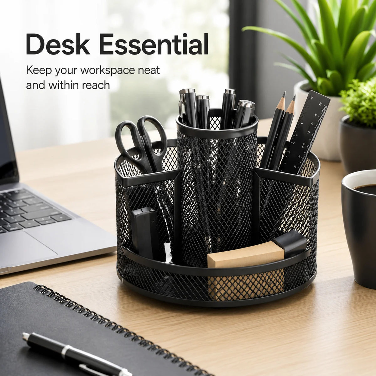 360° Rotating Mesh Desktop Organizer | Metal Pen Holder Desktop Organizer Richie's