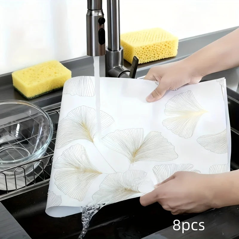 Ginkgo Leaf EVA Refrigerator Pads – Non-Slip Fridge Liners 4/8pcs Fridge Shelf Liner Richie's