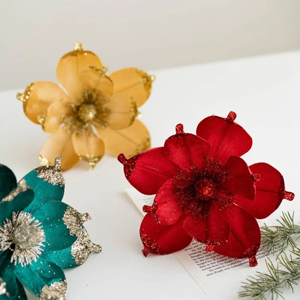Christmas Artificial Glitter Flowers 20cm Xmas Tree Ornaments Christmas Tree Ornament Richie's