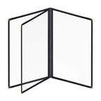 Foldable A4 PVC Menu Cover – Waterproof Double Panel Holder Menu Cover Holder Richie's Black 3 Flip Pages