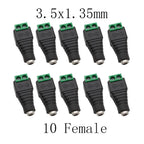 DC 3.5x1.35mm Power Connectors Male Female Screw Terminal Adapter 10pc DC Power Connector Richie's 10 Female
