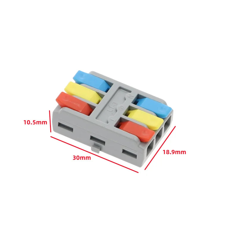 2/3/4/5 Pin Push-In Lever Wire Connector Terminal Block CE Wire Connector Terminal Richie's LT-3 50pcs