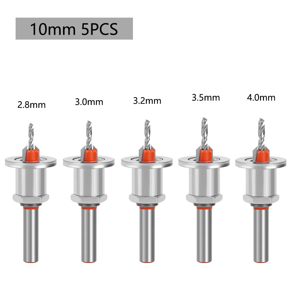 Adjustable Countersink Drill Bit Set 8mm Shank – 5 Sizes Countersink Drill Bits Richie's
