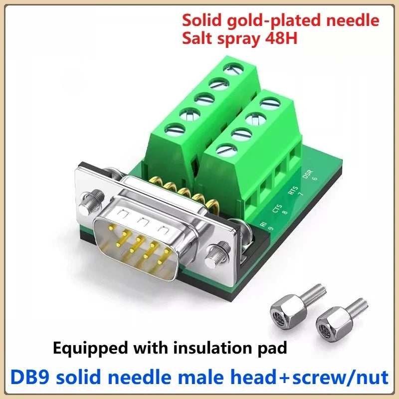Gold Plated DB9 RS232 9-Pin Solder-Free Serial Adapter Board Serial Port Adapter Richie's