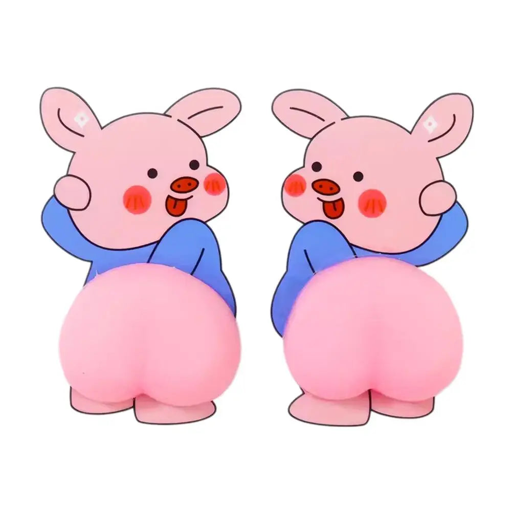 3D Cartoon Pig & Puppy Silicone Stickers – Anti-Collision Decals Decorative Stickers Richie's blue pig