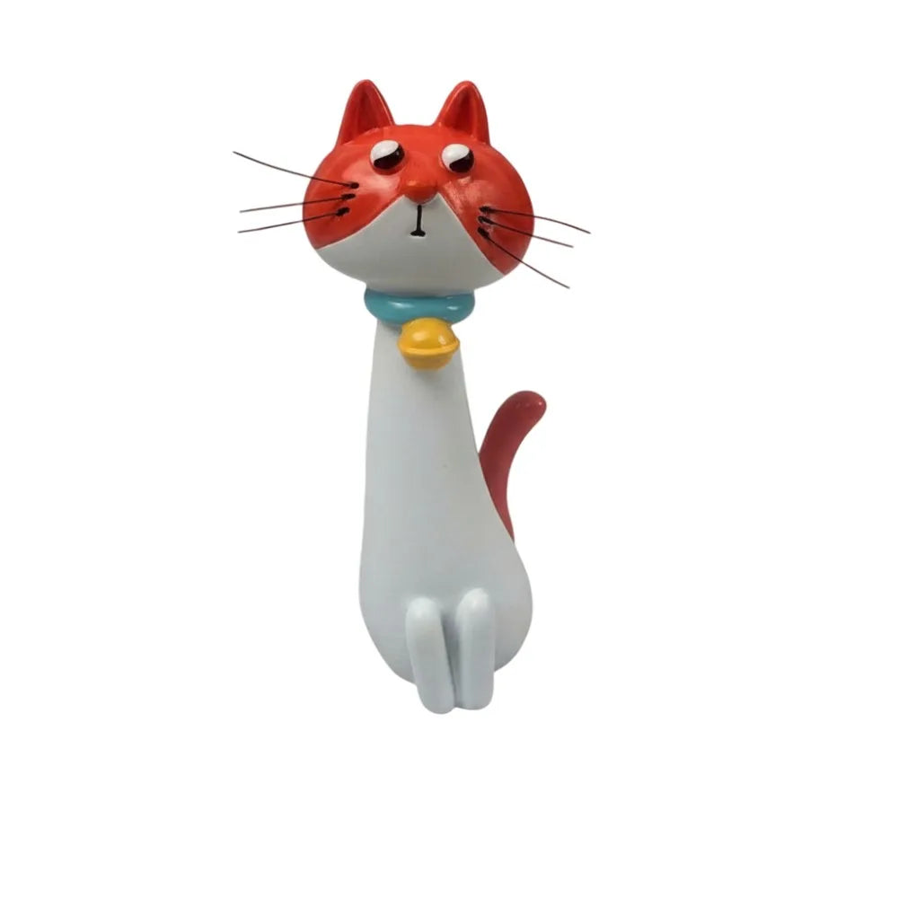 Boho Cat-Shaped Resin Vase – Kitty Figurine Shelf Desk Decor Decorative Resin Vase Richie's D