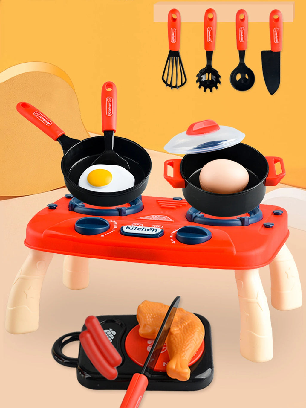 Kids Kitchen Pretend Play Set – Stove Toy with Lights & Sound Pretend Play Kitchen Richie's