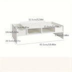 White Minimalist Monitor Stand Riser with Open Storage Monitor Stand Riser Richie's